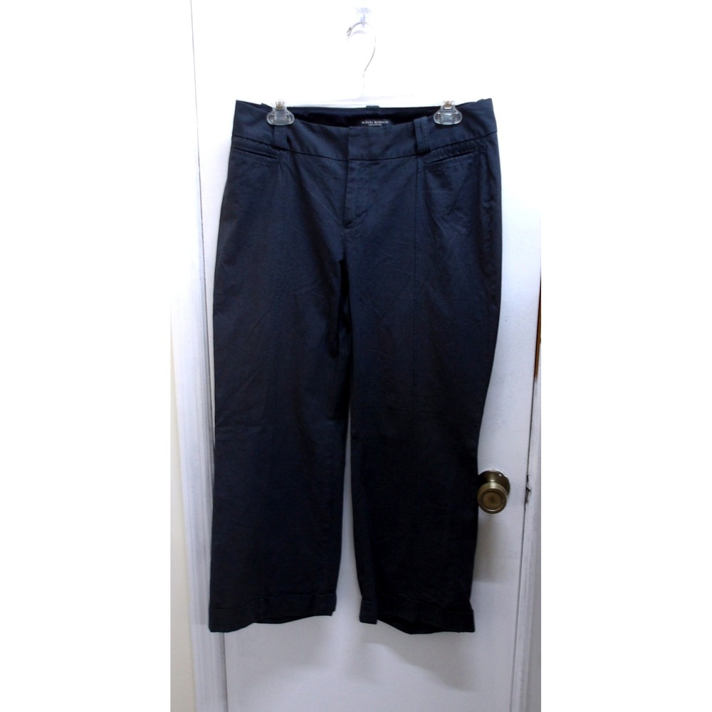 Banana Republic Heritage Navy Blue Cropped Cuffed Trousers Pants 12p / #26818
